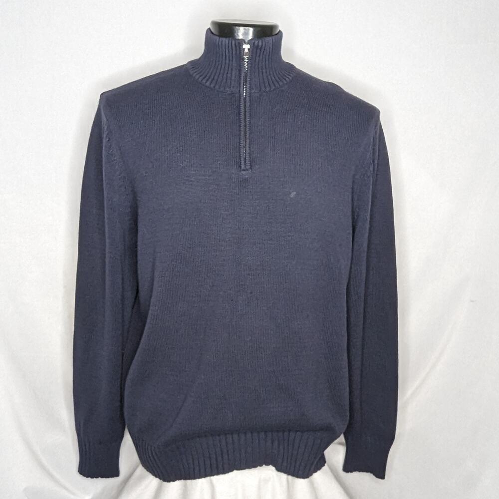 Prince & Fox Men's Heavyweight 1/4 Zip Sweater Blue XXL